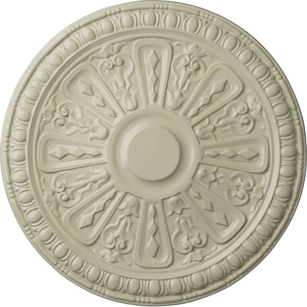 Ekena Millwork Raymond Ceiling Medallion (Fits Canopies up to 5 3/8"), Hand-Painted Clear Yellow, 18"OD x 1 1/4"P CM18RA2CYF - main
